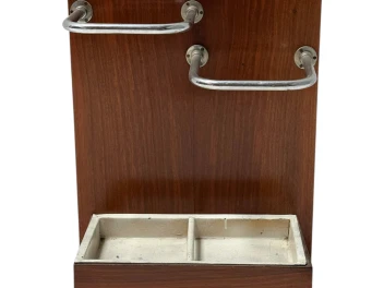 Walnut Art Deco Modernist Umbrella Stand, 1930s